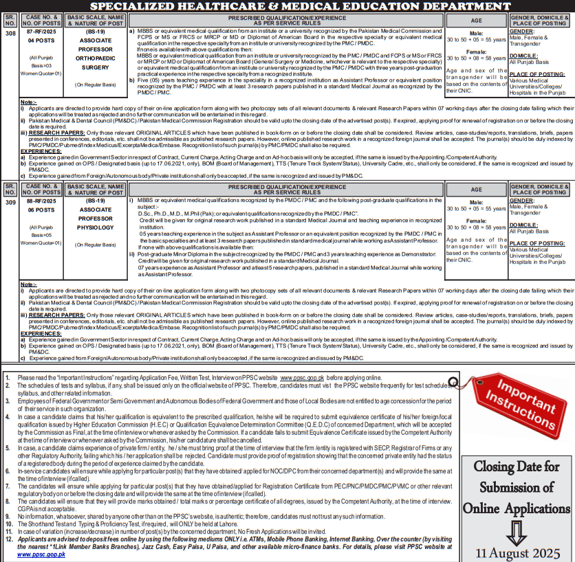 140 PPSC Jobs 2025 – Advertisement No 31 2025